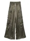 Rick Owens Wide Leg Trousers Elasticated Waistband In Green