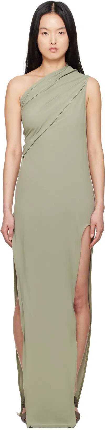 Rick Owens Green Hollywood Athena Arrowhead Maxi Dress In 15 Celadon