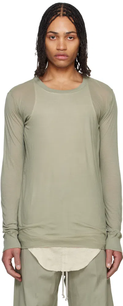 Rick Owens Green Hollywood Basic Ls T-shirt In 15 Celadon