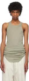 Rick Owens Green Hollywood Basic Rib Tank Top In 15 Celadon