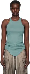 Rick Owens Green Hollywood Basic Rib Tank Top In 66 Mouthwash