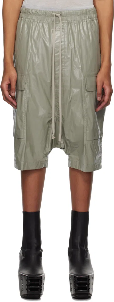 Rick Owens Green Hollywood Cargo Pods Shorts In 15 Celadon