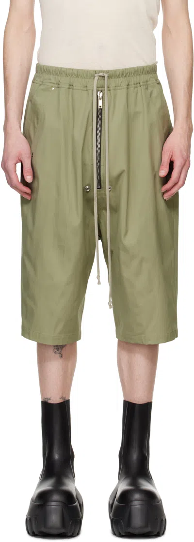 Rick Owens Green Hollywood Cargobela Shorts In 15 Celadon