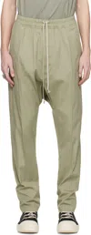 Rick Owens Green Hollywood Drawstring Long Trousers In 15 Celadon