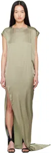Rick Owens Green Hollywood Edfu T Maxi Dress In 15 Celadon