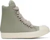 Rick Owens Green Hollywood Jumbolace Sneakers In 1511 Celadon/milk