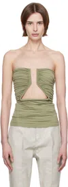 Rick Owens Green Hollywood Prong Bustier Top In 15 Celadon