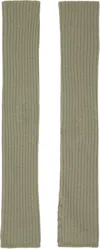 Rick Owens Green Hollywood Rasato Knit Arm Warmers In Green