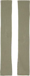 Rick Owens Green Hollywood Rasato Knit Arm Warmers In 15 Celadon