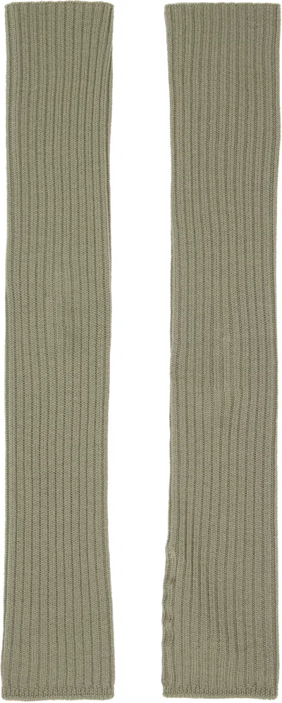 Rick Owens Green Hollywood Rasato Knit Arm Warmers In 15 Celadon