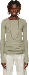 Rick Owens Green Hollywood Rib Ls T-shirt In 15 Celadon