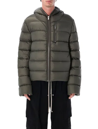 RICK OWENS GREEN HOODED PUFFER JACKET