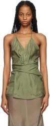 Rick Owens Green Laura Camisole In 55 Moss