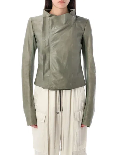 RICK OWENS GREEN LOW NECK JACKET
