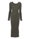 Rick Owens Long-sleeve Midi Dress In Green