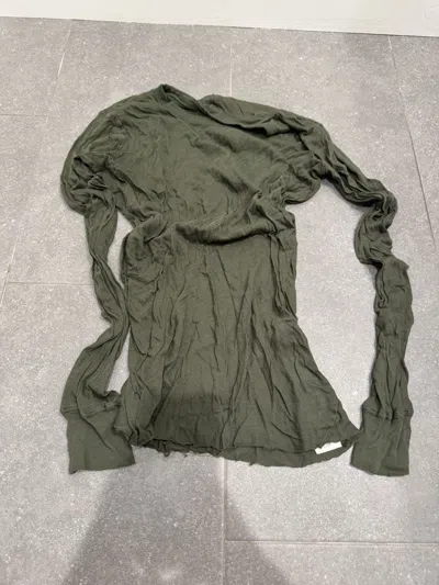 Pre-owned Rick Owens Green Porterville Basic Long Sleeve T-shirt