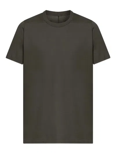 RICK OWENS GREEN ROUND NECK SOLID T-SHIRT
