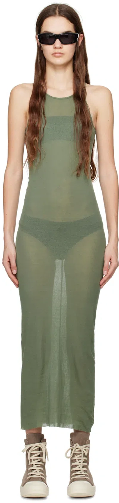 Rick Owens Green Tank Maxi Dress In 55 Moss