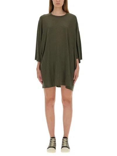 RICK OWENS RICK OWENS GREEN VISCOSE NYLON T-SHIRTS