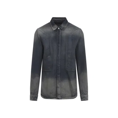RICK OWENS GREY CLASSIC OMBRE SHIRT