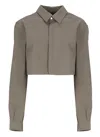 Rick Owens Grey Cotton Shirt In Grey