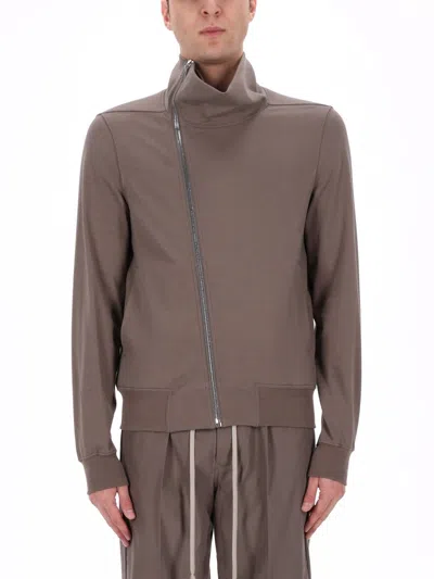 Rick Owens Grey Cotton Sweatshirt In Brown
