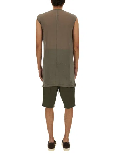 Rick Owens Grey Cotton Tshirt In Green
