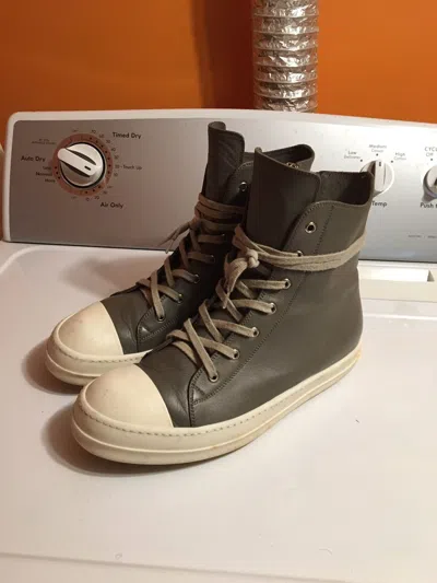 Pre-owned Rick Owens Grey Dark Dust Mainline Ramones  Size 11 44 Shoes