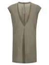 Rick Owens V-neck Cotton T-shirt In Green