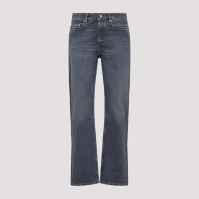 Rick Owens Grey Fog Cut Cotton Jeans In Blue