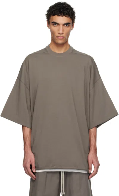 Rick Owens Grey Hollywood Tommy T-shirt In 34 Dust