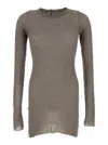 Rick Owens Grey Long-sleeve T-shirt In Viscose And Silk Blend Man In Grey