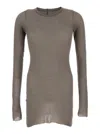 Rick Owens Grey Long-sleeve T-shirt In Viscose And Silk Blend Man In Grey