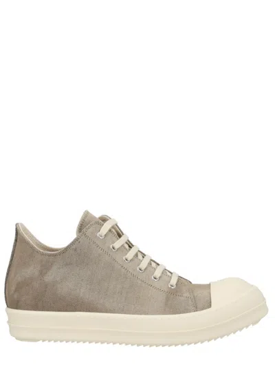 Rick Owens Grey Low Top Sneakers In Gray