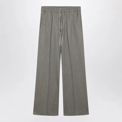 Rick Owens Grey Mélange Bela Wide-leg Trousers In Gray