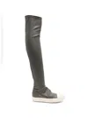 Rick Owens Grey Leather Boots In Grey