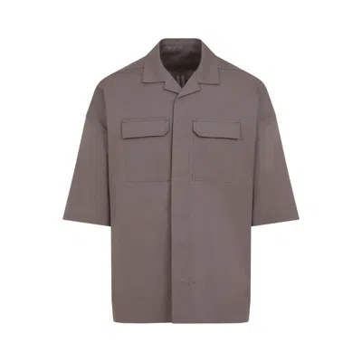 Rick Owens Grey Relaxed Fit Shirt With Classic Collar