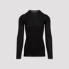 Rick Owens Black Wool Ribbed Round Neck Pullover In Black