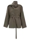 Rick Owens Scarf Flight Coats And Trench Coats Gray In Green