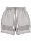Rick Owens Grey Silk Solid Shorts In Grey