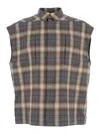 Rick Owens Jumbo Sleeveless Shirt Jacket In Gray