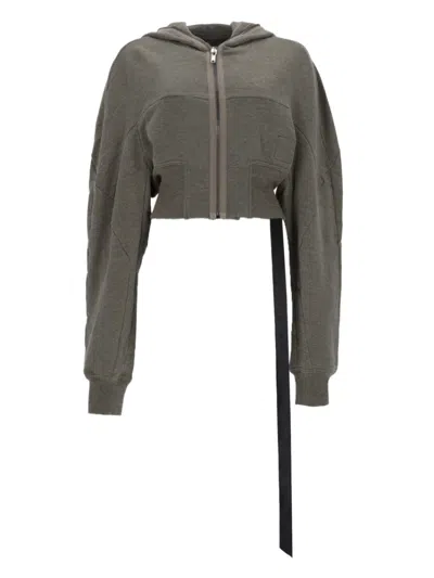 Rick Owens Grey Solid Hood Sweatshirt In Gray