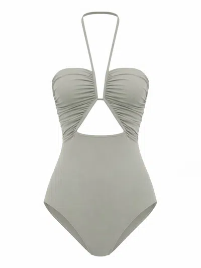 Rick Owens Grey Solid Swimwear In Green