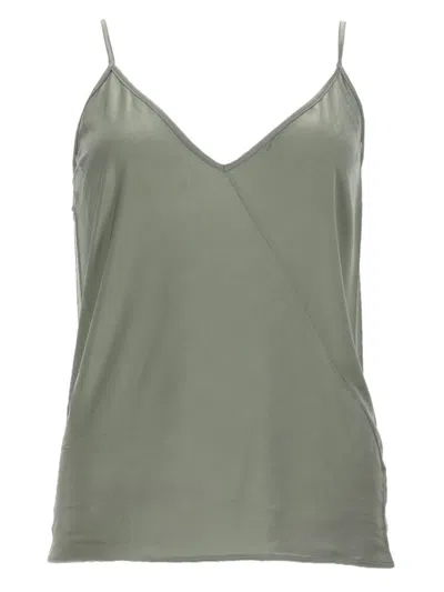 RICK OWENS WOMEN GREY SOLID V NECK TOP