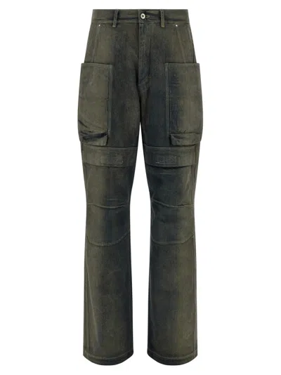 RICK OWENS GREY STEFAN CARGO JEANS
