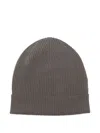 Rick Owens Cozy Ribbed Wool Beanie Folded Cuff In Gray