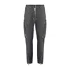 Rick Owens Elastic Waist Cargo Trousers Featuring Pockets In Gray
