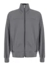 Rick Owens Grey Zip Up Solid Sweatshirt In Gray