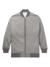 Rick Owens Grid-pattern Bomber Jacket In Gray