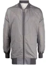 Rick Owens Grid-patterned Zipped Bomber Jacket In Grey